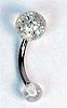 12 Gauge Glittery Clear Belly Ring