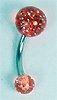 12 Gauge Glittery Red Belly Ring