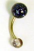 12 Gauge Glittery Black Belly Ring