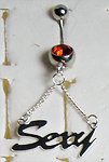 14 Gauge 'Sexy' Dangle Belly Ring