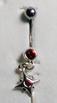 14 Gauge Garnet Tribal Belly Ring