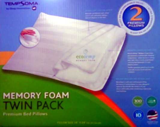 Sleep Innovations Memory Foam Pillows (18" x 24" Twin Pk. )