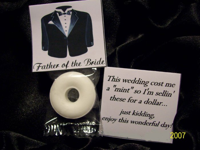 100 PERSONALIZED WEDDING MINT TOPPERS FAVORS