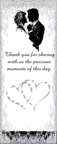 25 PERSONALIZED WEDDING BOOKMARK FAVORS - Laminated w/ tassels - KEEPSAKES!