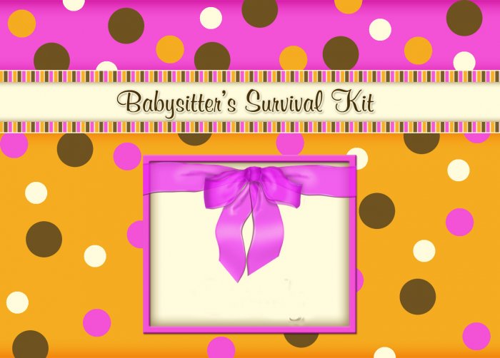 PERSONALIZED BABYSITTER SURVIVAL KIT - Fab & Funky colors!