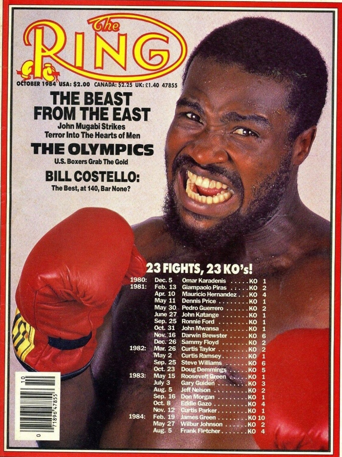 JOHN THE BEAST MUGABI BOXING MAGAZINE PICTURE