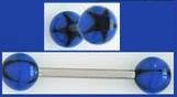 NEW - Body Jewelry - Star Tongue Ring - COLORS: Blue / Black