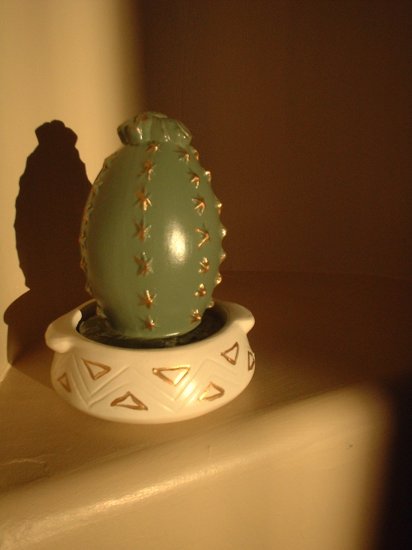 SALE = 2 pc Southwest Western Pottery Cactus & Pot