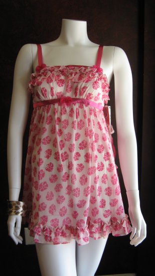 Betsey Johnson "Bowtiful" cheffon baby doll negligee dress
