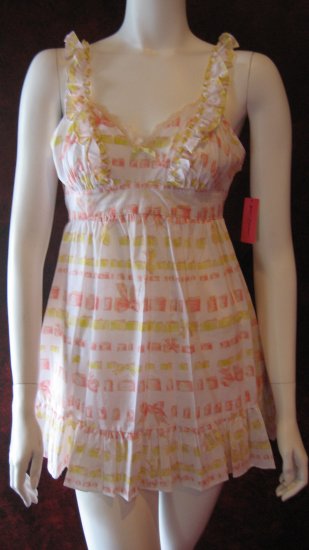 Betsey Johnson multi color cotton babydoll lounge dress