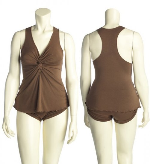 knotted shorts and knottedd top by Erin Braxton
