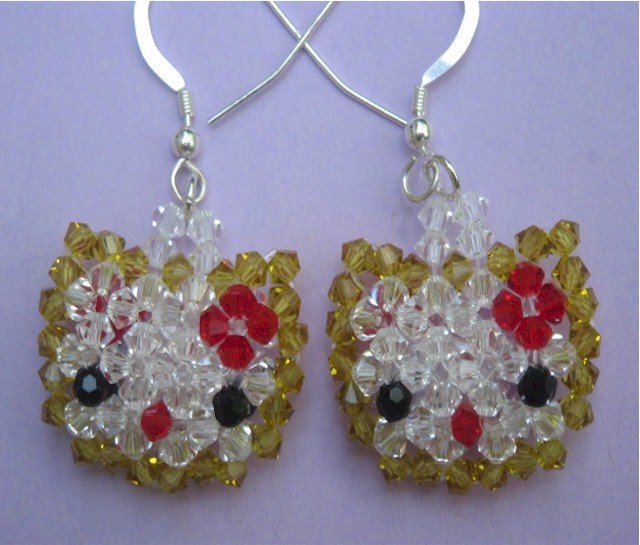 Swarovski Crystal Hello Kitty Silver Earrings - SET001