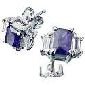 18K Gold Plated Sterling Silver Jlo CZ Earrings