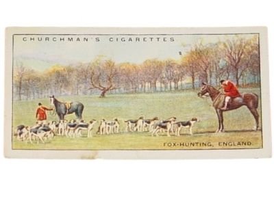 CHURCHMAN'S CIGARETTES FOX HUNTING ENGLAND TOBACCO CARD