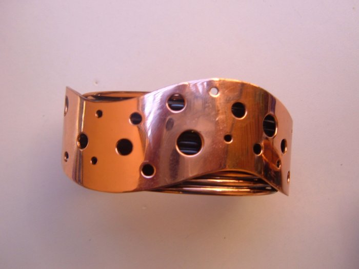 Swiss CHEESE Vintage COpper Cuff Bracelet Mod