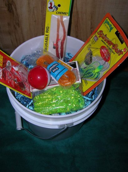 Freshwater Fishing Gift Basket, Loaded with Tackle, Item#skipfresh002