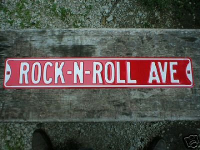 ROCK-N-ROLL AVE RED STREET SIGN