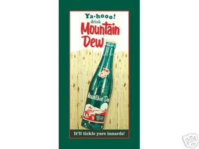 MOUNTAIN DEW TIN SIGN METAL ADV SIGNS