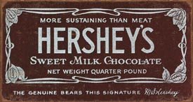 HERSHEY'S BAR TIN SIGN METAL RETRO ADV SIGNS H