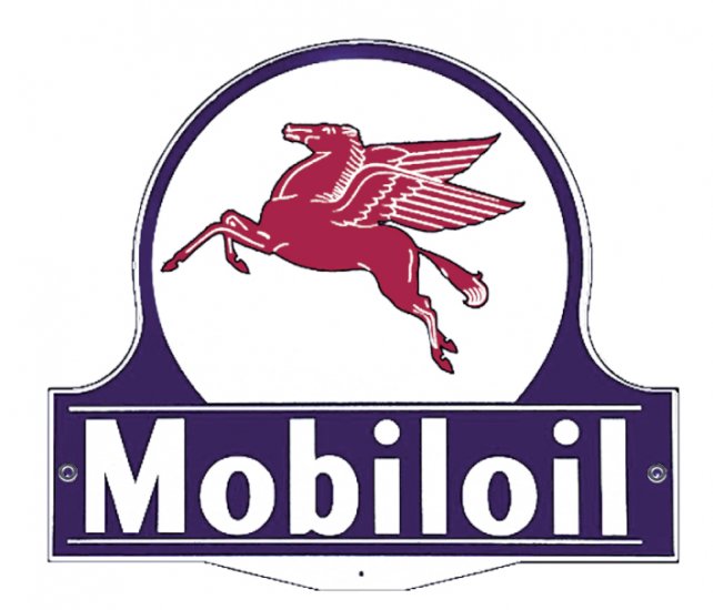 MOBILOIL LOLLIPOP STEEL SIGN