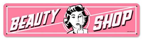 Beauty Shop HEAVY PINK METAL SIGN