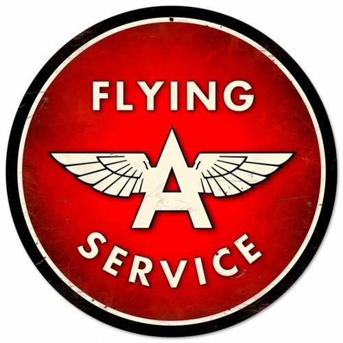FLYING A SERVICE METAL SIGN 28" DIAMETER