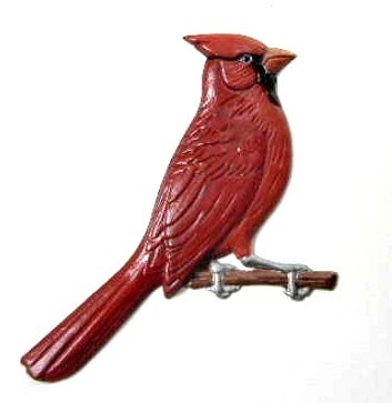 Cardinal Male | Refrigerator Magnet | Handpainted Magnets | Bird Magnets