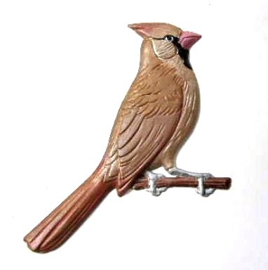 Cardinal Female | Ornament | Hand-Painted Gifts | Decor