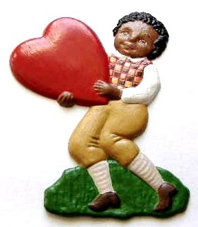 Boy with Heart Dark | Ornament | Hand-Painted Gifts | Decor