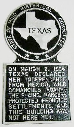 Texas State Histerical Marker V2 Large Handpainted