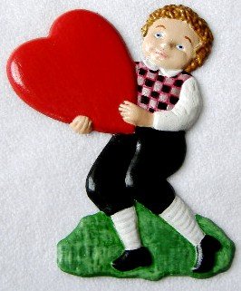Boy with Heart Light | Ornament | Hand-Painted Gifts | Decor