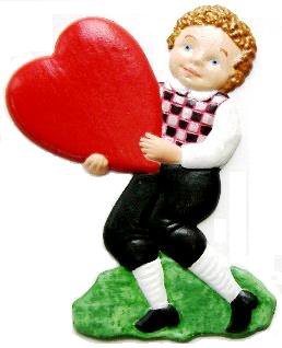 Boy with Heart Light | Refrigerator Magnet | Custom Handpainted Magnet | Seasonal Magnets