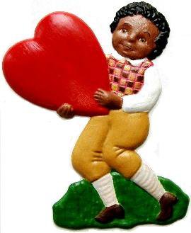Boy with Heart Dark | Refrigerator Magnet | Custom Handpainted Magnet | Seasonal Magnets