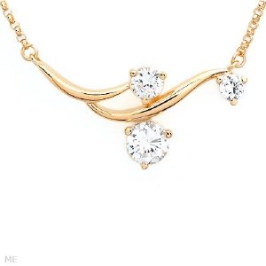 Cubic Zirconia 14K/925 Gold Plated Pendant