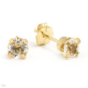 Topaz Stud Earrings 14K Yellow Gold