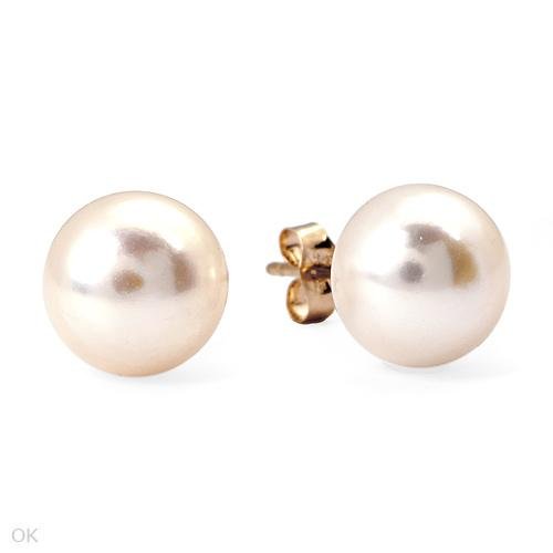 Freshwater Pearl Earrings 14K Yellow Gold