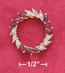 Sterling Silver Ruby & Illusion Setting Marquise Heart Wreath