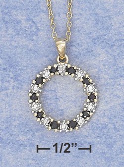 Sterling Silver Sapphire & Illusion Setting Wreath Pendant