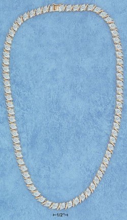 Sterling Silver Vermeil Diamond Shaped Rose-Cut Necklace