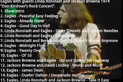 The Eagles With Jackson Browne and Linda Ronstadt 1974 DVD