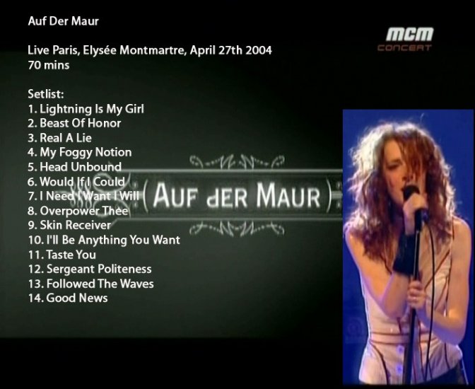Auf Der Maur Live DVD 2004