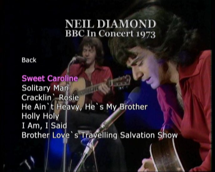 Neil Diamond Live Solo Acoustic DVD 1973