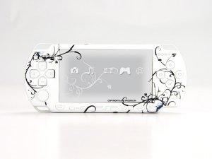 VINYL SKIN for Sony new PSP 2000 White Theme t01