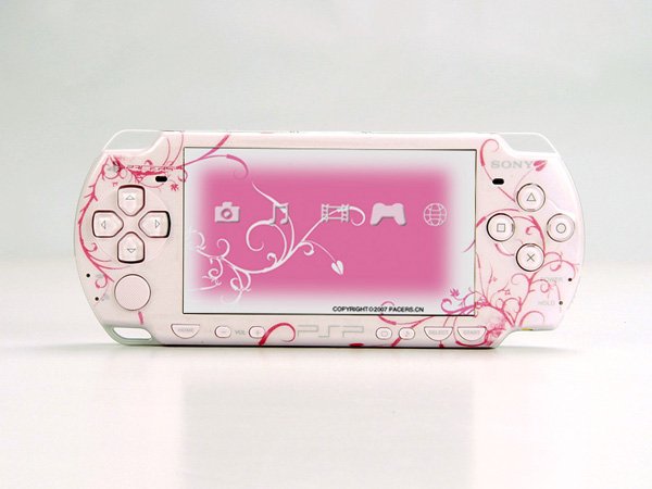 VINYL SKIN for Sony new PSP 2000 Pink Theme t02