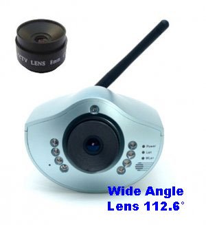 Wireless Network IP Webcam / IP Security Remote Camera - CIC-901W + Wide Angle Lens 112.6°