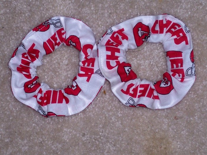 2 Kansas City Chiefs Football Fabric Mini Hair Scrunchies Scrunchie NFL