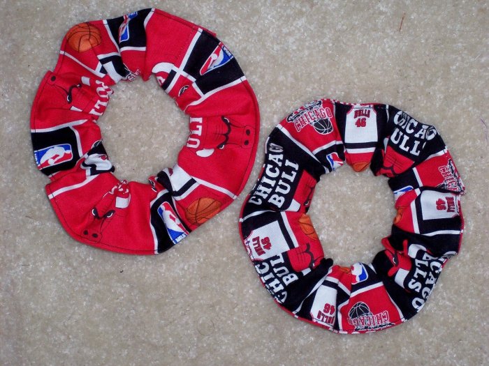 Chicago Bulls Basketball Fabric Hair Scrunchie Scrunchies NBA