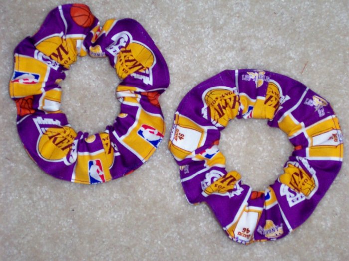 Los Angeles Lakers Basketball Fabric Hair Scrunchie Scrunchies NBA