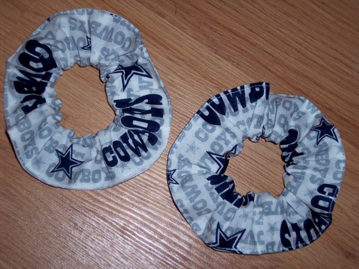 2 Dallas Cowboys Football Multi Fabric Mini Hair Scrunchies Scrunchie NFL