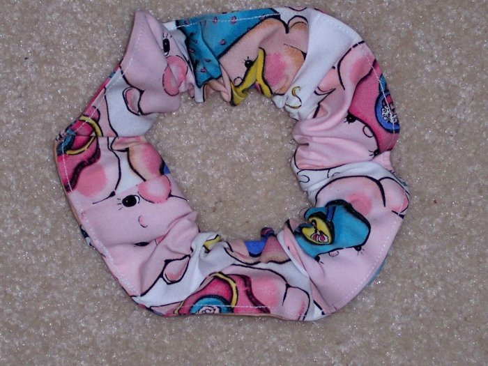 Smiling Faces Baby Nurses Scrub Print Fabric Hair Scrunchie Scrunchies